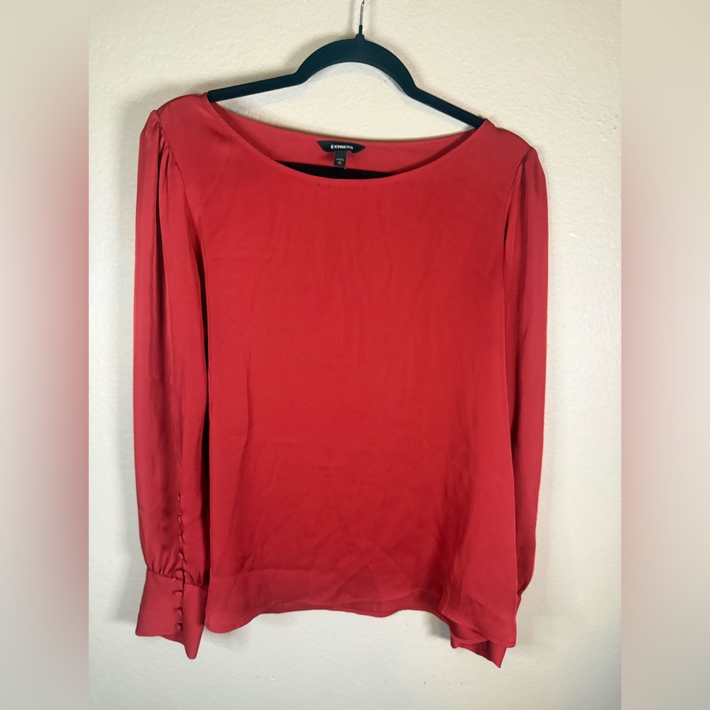Express Women's Scarlet Long Sleeve Blouse